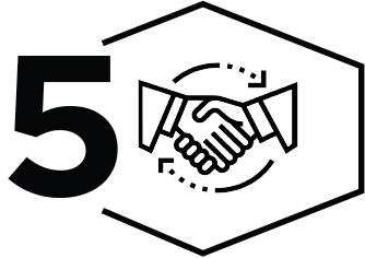 A black and white image of a logo for the 5 th floor.